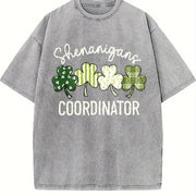 St Patricks Day Mom: Saint Paddys Mama Vintage Washed T-Shirt in Gray