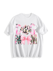 Dog Mama Dog Mom Cotton T-Shirt in White