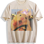 A Hamster Made from Premium Batik Vintage Washed T-Shirt in Beige