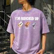 I'm Bricked Up Meme Vintage Washed T-Shirt in Purple