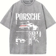 911 GT3RS Vintage Washed T-Shirt in Gray