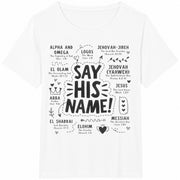Say His Name Bible Names Cotton T-Shirt in White