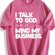 Speak With God And Mind My Business Black Bold vintage washed oversized T-shirt in Red