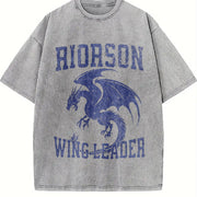 Wingleader Fourth Wing Bookish Booktok Onyx Reader Vintage Washed T-Shirt in Gray