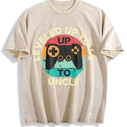 Uncle Leveled Up to 40 Vintage Washed T-Shirt in Beige