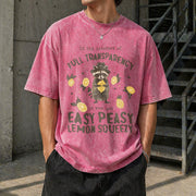 Easy Peasy Lemon Squeezy Vintage Washed T-Shirt in Red