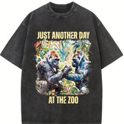 Just Another Day at the Zoo Vintage Washed T-Shirt in Black