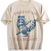 First of All I'm a Delight Vintage Washed T-Shirt in Beige