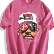 LEBRONNN Classic vintage washed oversized T-shirt in Red