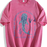 Leisure When you go through deep water I will be with you vintage washed oversized T-shirt in Red