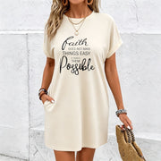 Dress for in Black Cotton T-Shirt in White