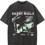 Silent Hill 2 vintage washed oversized T-shirt in Black