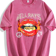 Flame Lips Dollar Tank Vintage Washed T-Shirt in Red