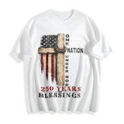 One Nation Under God Cotton T-Shirt in White