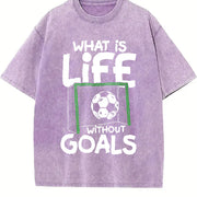 What Is Life Without Goals Vintage Washed T-Shirt in Purple