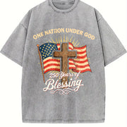 Holy Blessing Batik Retro Brands Vintage Washed T-Shirt in Gray