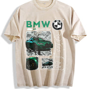 M4 Competition B M W Vintage Washed T-Shirt in Beige