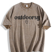 Outdoorsy Adventure Vintage Washed T-Shirt in Brown