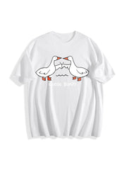 Goose Bumps Meme Cotton T-Shirt in White
