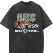 SEC Southeastern Conference - Retro College Sports vintage washed oversized T-shirt in Black