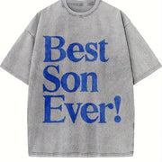Best Son Ever Vintage Washed T-Shirt in Gray