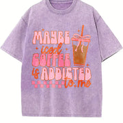 Coquette Iced Coffee Vintage Washed T-Shirt in Purple