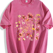 Fresh Off the Market Vegetable Bouquet Vintage Washed T-Shirt in Red