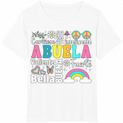 Floral Abuela Wildflower Grandma Cotton T-Shirt in White
