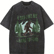 Retro Bigfoot Dad a Dad Like Me Is Hard to Find Vintage Washed T-Shirt in Black