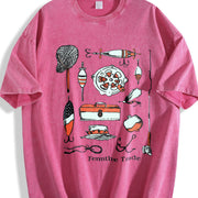 Fishing Lures Trade Vintage Washed T-Shirt in Red