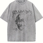 Hellraiser Horror Tank Vintage Washed T-Shirt in Gray