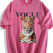 Leopard Vintage Washed T-Shirt in Red