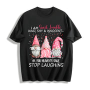 Red with Fun Patterns Cotton T-Shirt in Black
