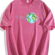 World Heartbeat Vintage Washed T-Shirt in Red