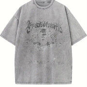 Blindfolded Beige Grunge Vintage Washed T-Shirt in Gray
