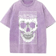 And Fashionable Eye-catching and Patterns Vintage Washed T-Shirt in Purple