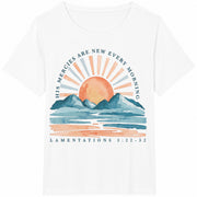 Bible Verse His Mercies Are New Every Morning Cotton T-Shirt in White