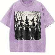 Girls Will Be Girls Witch Vintage Washed T-Shirt in Purple