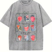 Reading Is My Jam St Patricks Vintage Washed T-Shirt in Gray