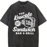 The Knuckle Sandwich Bar and Grill Vintage Washed T-Shirt in Black