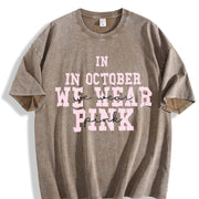 Breast Cancer Awareness Vintage Washed T-Shirt in Brown