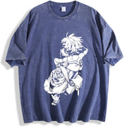 Rudo Gachiakuta – Anime Heavy for Fans 2025 vintage washed oversized T-shirt in Blue