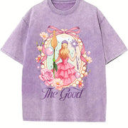 Wicked Change For Good Coquette Wicked Friendship vintage washed oversized T-shirt in Purple