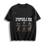 Dachshund Doxie Cotton T-Shirt in Black