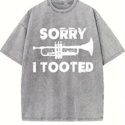 Trumpet Sorry I Tooted Vintage Washed T-Shirt in Gray
