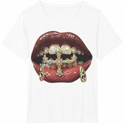 Loose-fitting / Short-sleeved Cotton T-Shirt in White