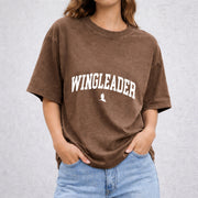 Xaden Riorson Wingleader vintage washed oversized T-shirt in Brown