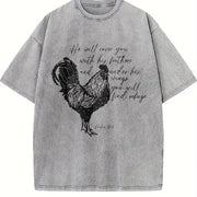 Retro Religious 90s Vintage Washed T-Shirt in Gray