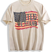 Street Retro Heavy Vintage Washed T-Shirt in Beige