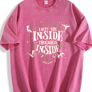 Ridoc Quest Squad I Kept The Inside Thoughts Inside vintage washed oversized T-shirt in Red